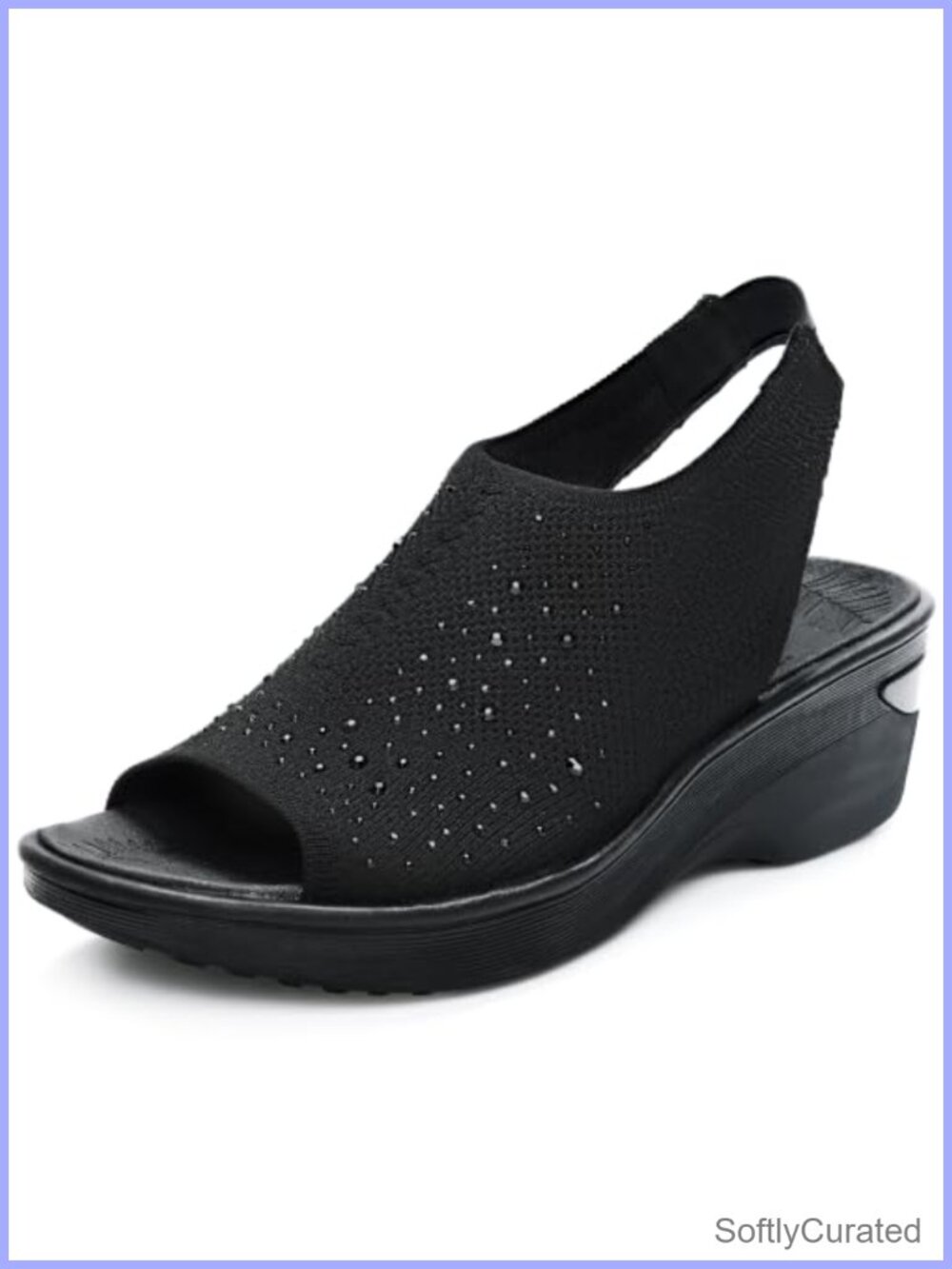 Women's Wedge Sandals with Arch Support Peep Toe Slingback